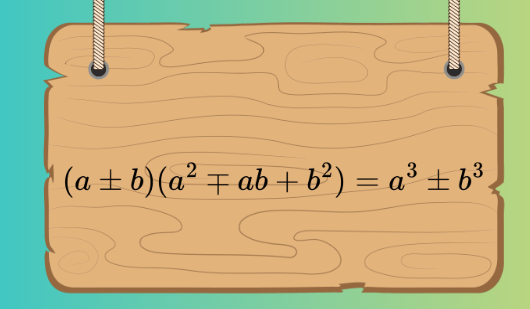 Тъждествата (a+b)(a2 -ab+b2)=a3+b3 и (a-b)(a2+ab+b2)=a3-b3. Формули за сбор и разлика на кубове на два израза.
