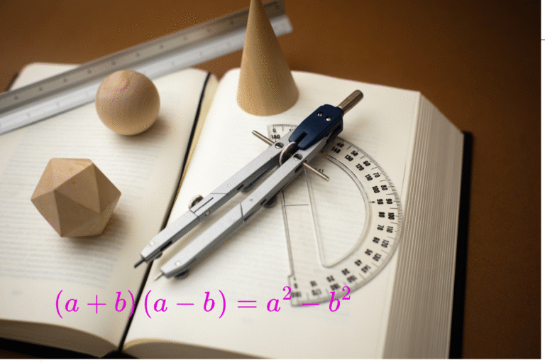 Тъждеството (a+b)(a-b) = a2 – b2 сбор по  разлика на два израза
