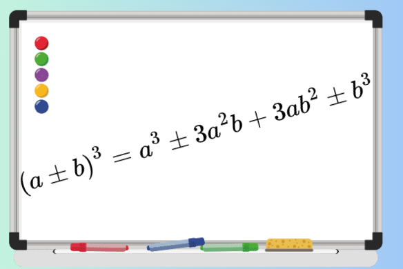Тъждествата (a+b)3=a3+3a2b+3ab2+b3 и (a-b)3=a3-3a2b+3ab2-b3. Формулите за куб на сбор и куб на разлика на два израза